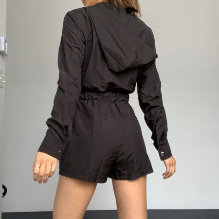 Romper Feature: Zip Up and Waterproof.